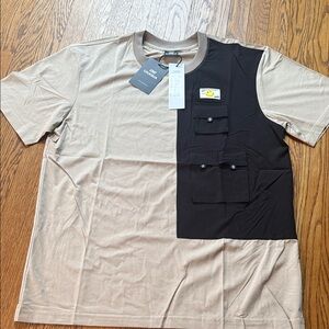 Two-Tone Beige and Black T-Shirt